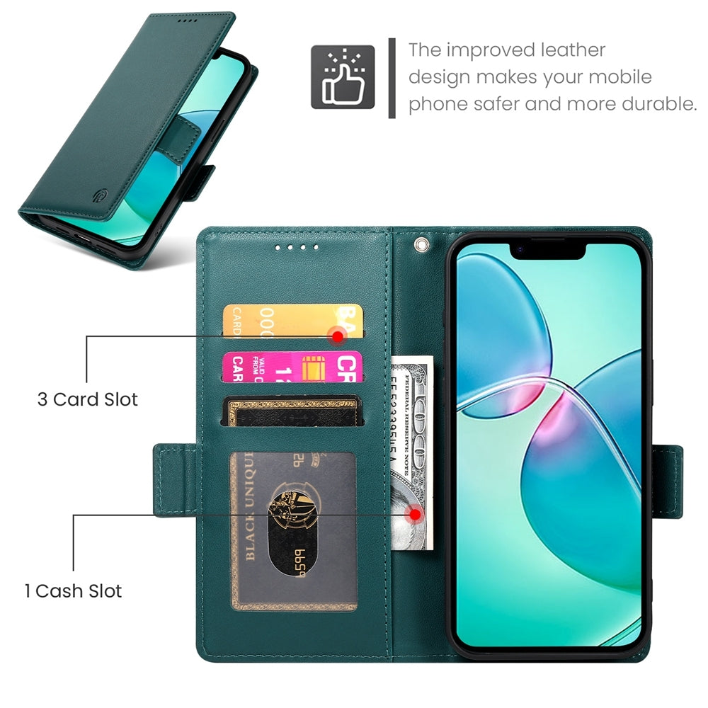 iPhone SE 2024 Wallet Case - Luxury Magnetic PU Leather Flip Cover with Card Slots, Stand & Shockproof Protection