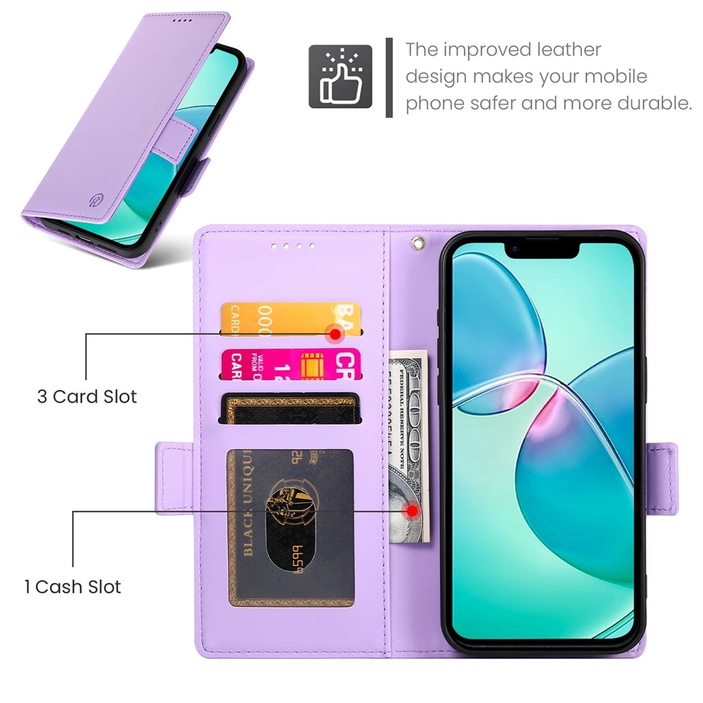 iPhone SE 2024 Wallet Case - Luxury Magnetic PU Leather Flip Cover with Card Slots, Stand & Shockproof Protection