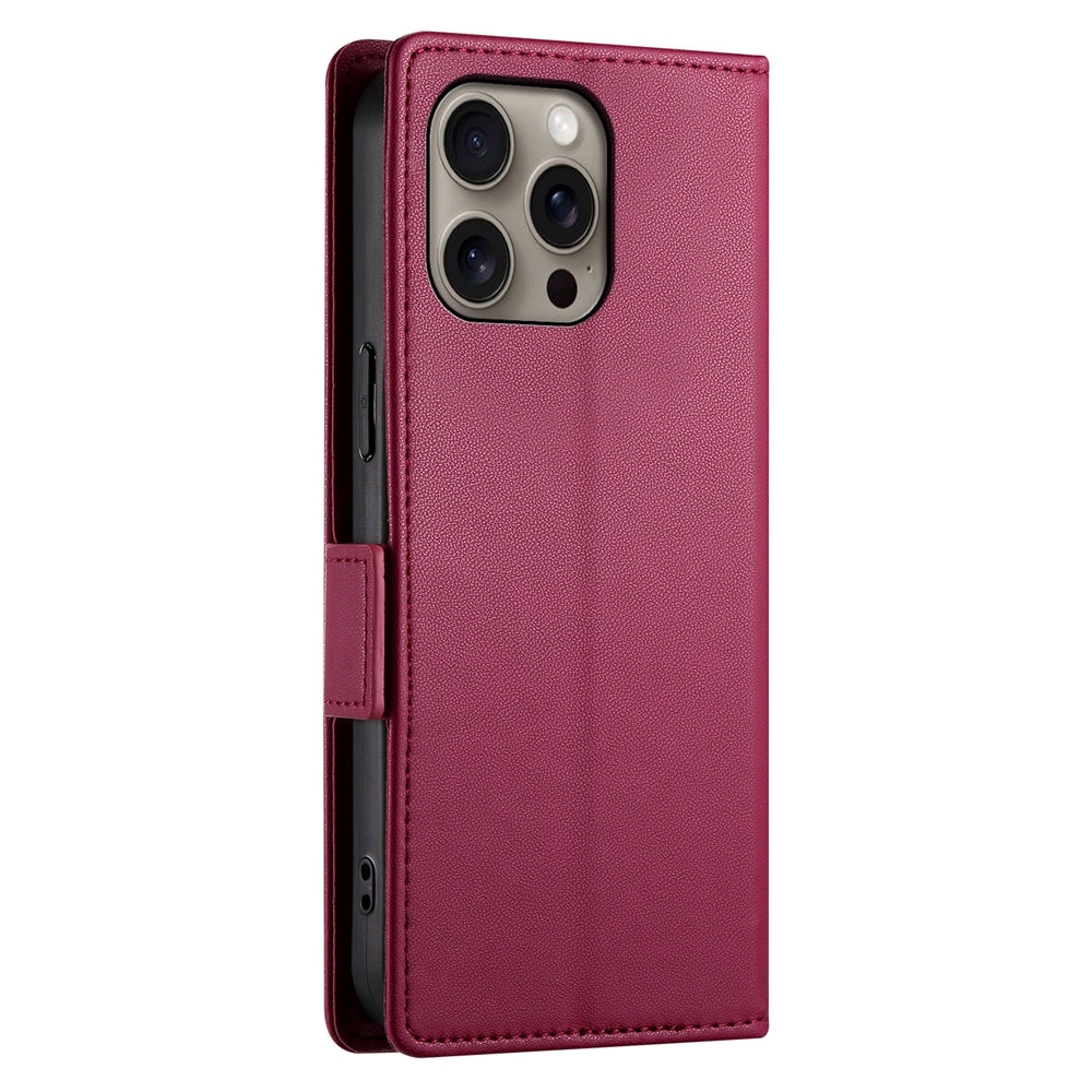 iPhone 16 Pro Max Wallet Case - Luxury Magnetic PU Leather Flip Cover with Card Slots, Stand & Shockproof Protection