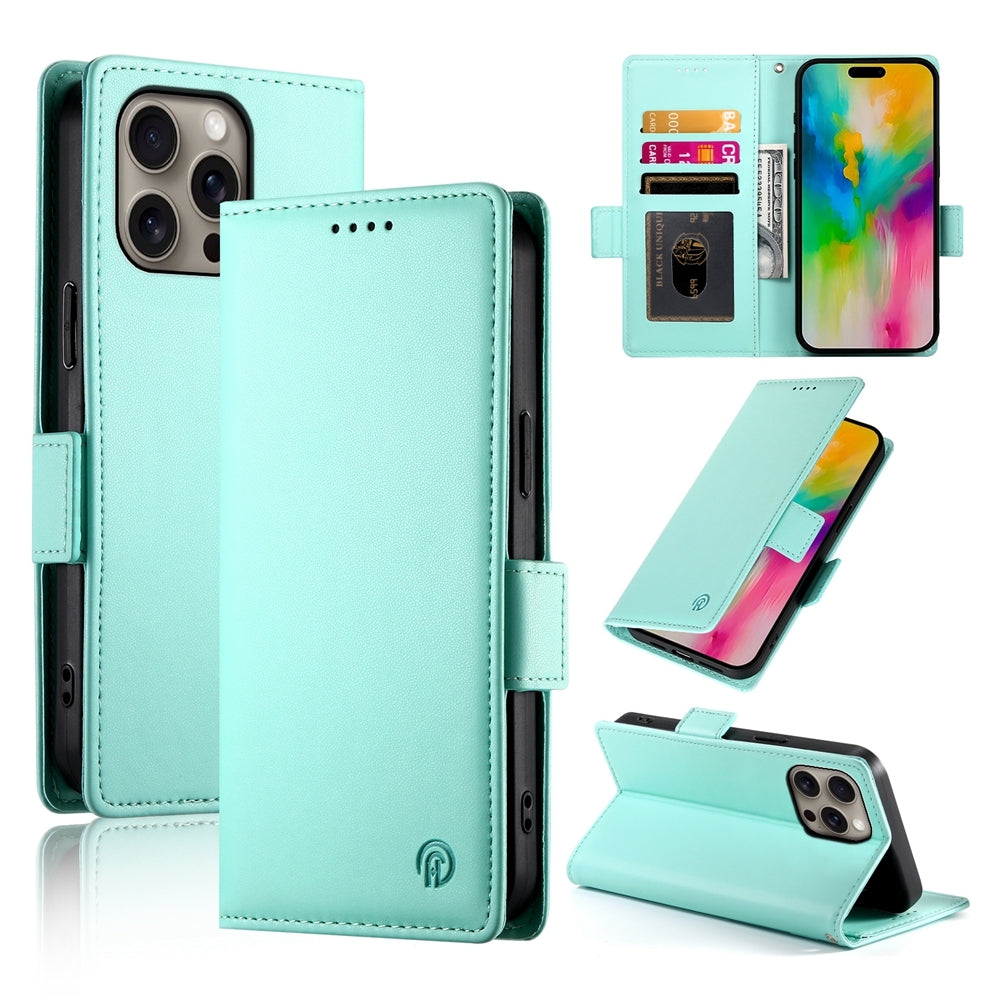 iPhone 16 Pro Max Wallet Case - Luxury Magnetic PU Leather Flip Cover with Card Slots, Stand & Shockproof Protection