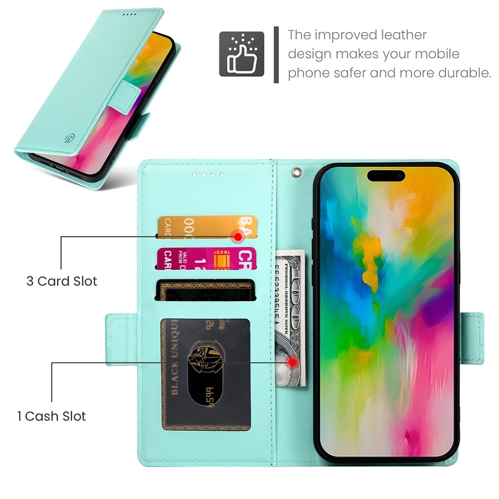 iPhone 16 Pro Max Wallet Case - Luxury Magnetic PU Leather Flip Cover with Card Slots, Stand & Shockproof Protection