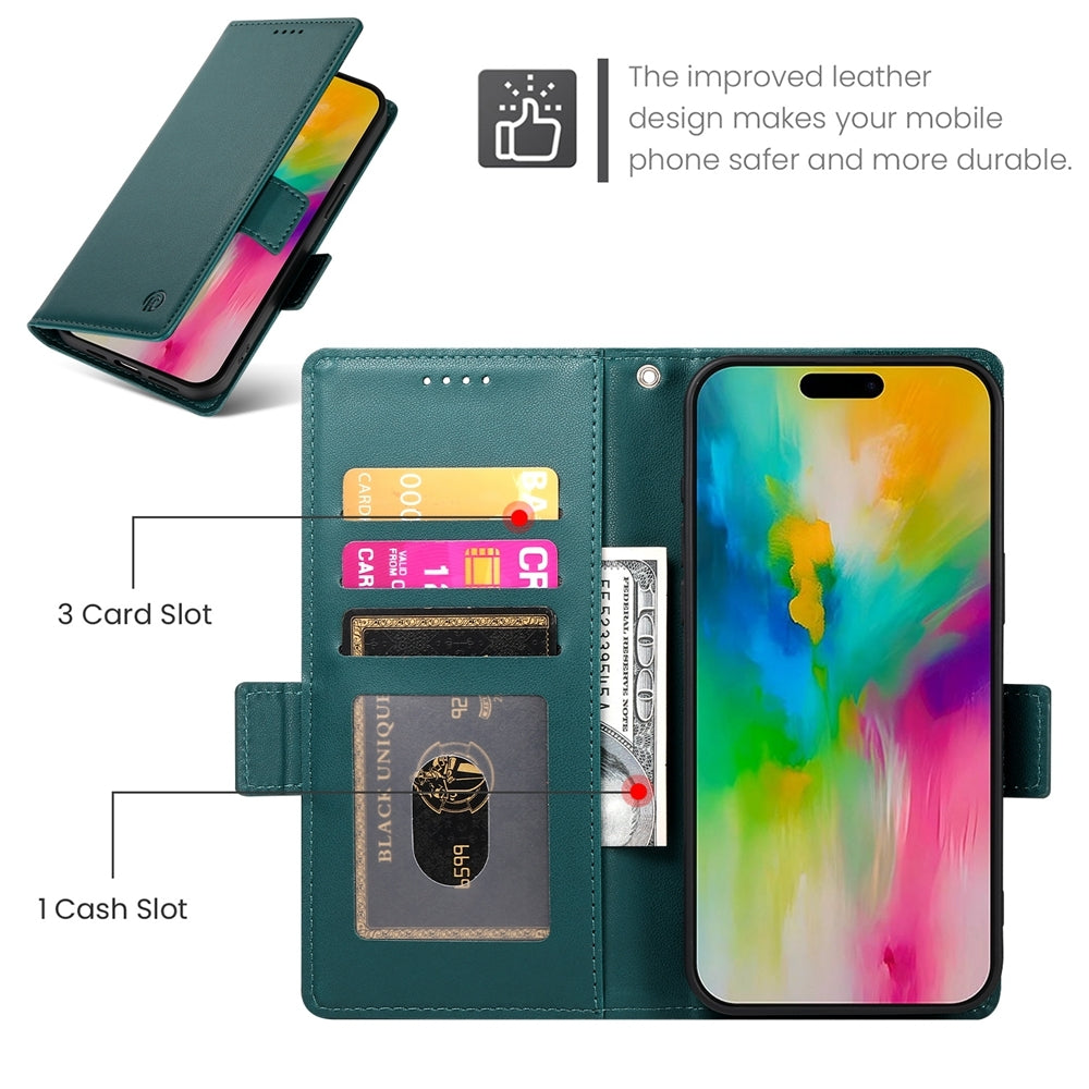 iPhone 16 Pro Max Wallet Case - Luxury Magnetic PU Leather Flip Cover with Card Slots, Stand & Shockproof Protection