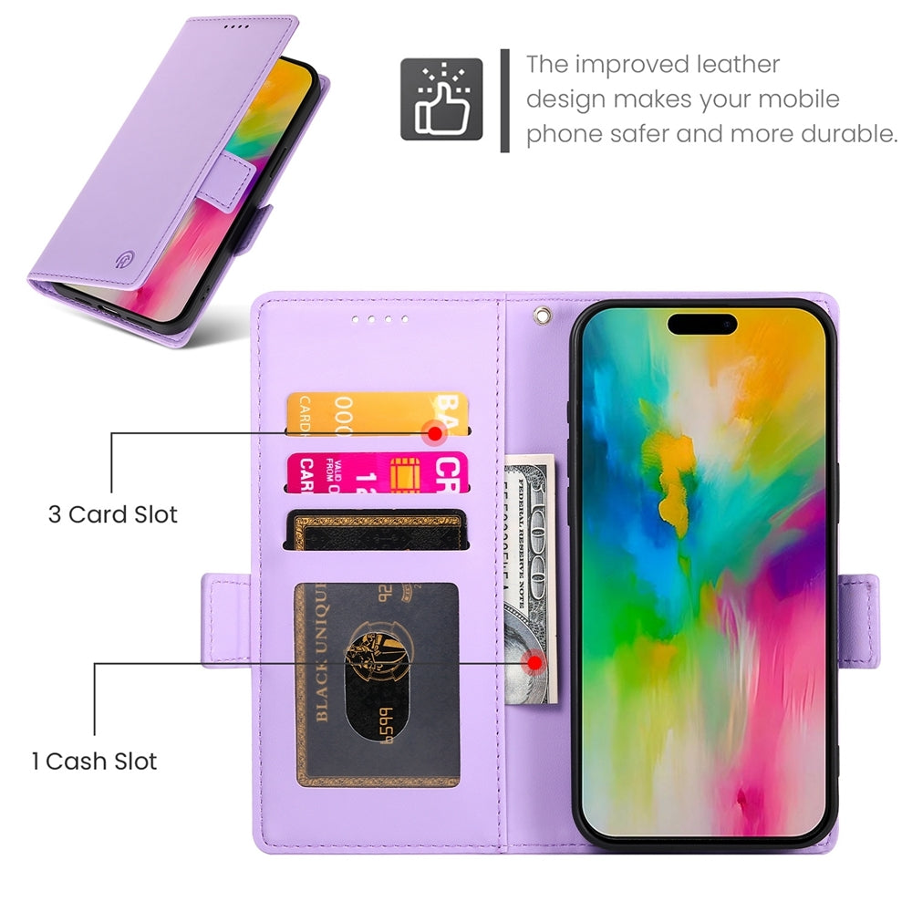iPhone 16 Pro Max Wallet Case - Luxury Magnetic PU Leather Flip Cover with Card Slots, Stand & Shockproof Protection
