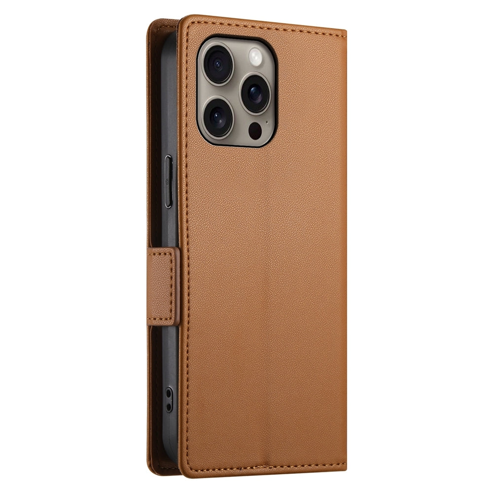 iPhone 16 Pro Max Wallet Case - Luxury Magnetic PU Leather Flip Cover with Card Slots, Stand & Shockproof Protection