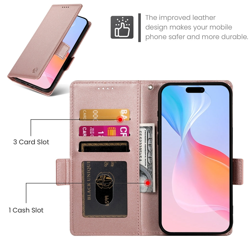 iPhone 16 Pro Wallet Case - Luxury Magnetic PU Leather Flip Cover with Card Slots, Stand & Shockproof Protection