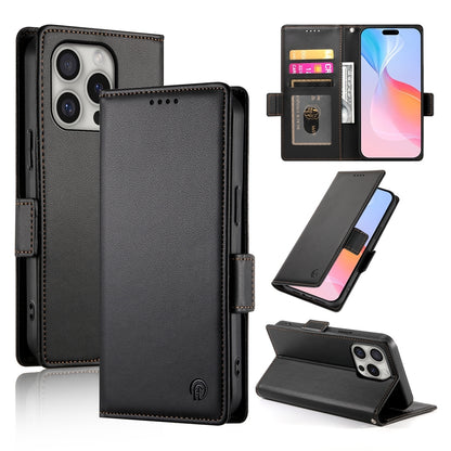 iPhone 16 Pro Wallet Case - Luxury Magnetic PU Leather Flip Cover with Card Slots, Stand & Shockproof Protection