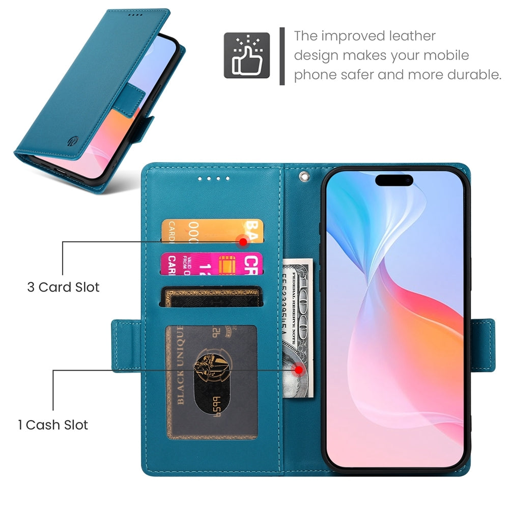 iPhone 16 Pro Wallet Case - Luxury Magnetic PU Leather Flip Cover with Card Slots, Stand & Shockproof Protection