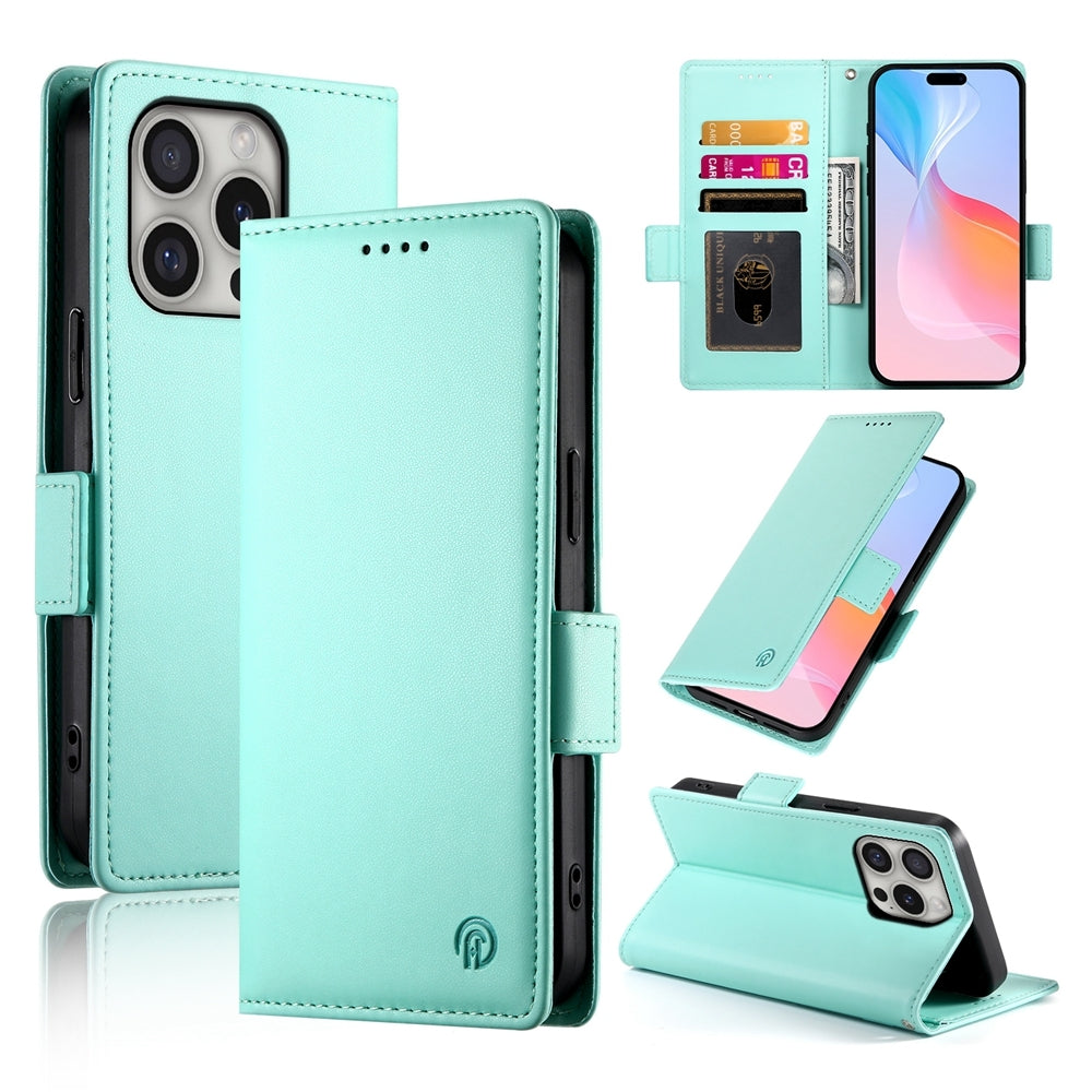 iPhone 16 Pro Wallet Case - Luxury Magnetic PU Leather Flip Cover with Card Slots, Stand & Shockproof Protection