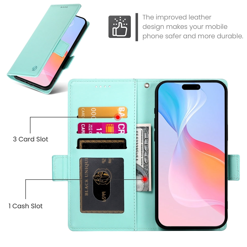iPhone 16 Pro Wallet Case - Luxury Magnetic PU Leather Flip Cover with Card Slots, Stand & Shockproof Protection
