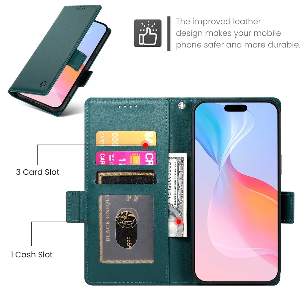 iPhone 16 Pro Wallet Case - Luxury Magnetic PU Leather Flip Cover with Card Slots, Stand & Shockproof Protection