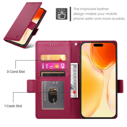 iPhone 16 Plus Wallet Case - Luxury Magnetic PU Leather Flip Cover with Card Slots, Stand & Shockproof Protection