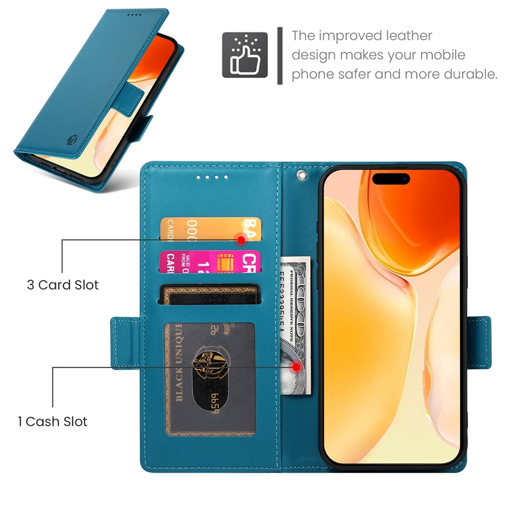 iPhone 16 Plus Wallet Case - Luxury Magnetic PU Leather Flip Cover with Card Slots, Stand & Shockproof Protection