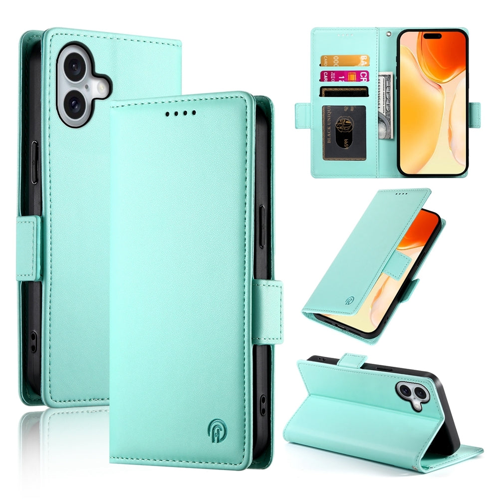 iPhone 16 Plus Wallet Case - Luxury Magnetic PU Leather Flip Cover with Card Slots, Stand & Shockproof Protection