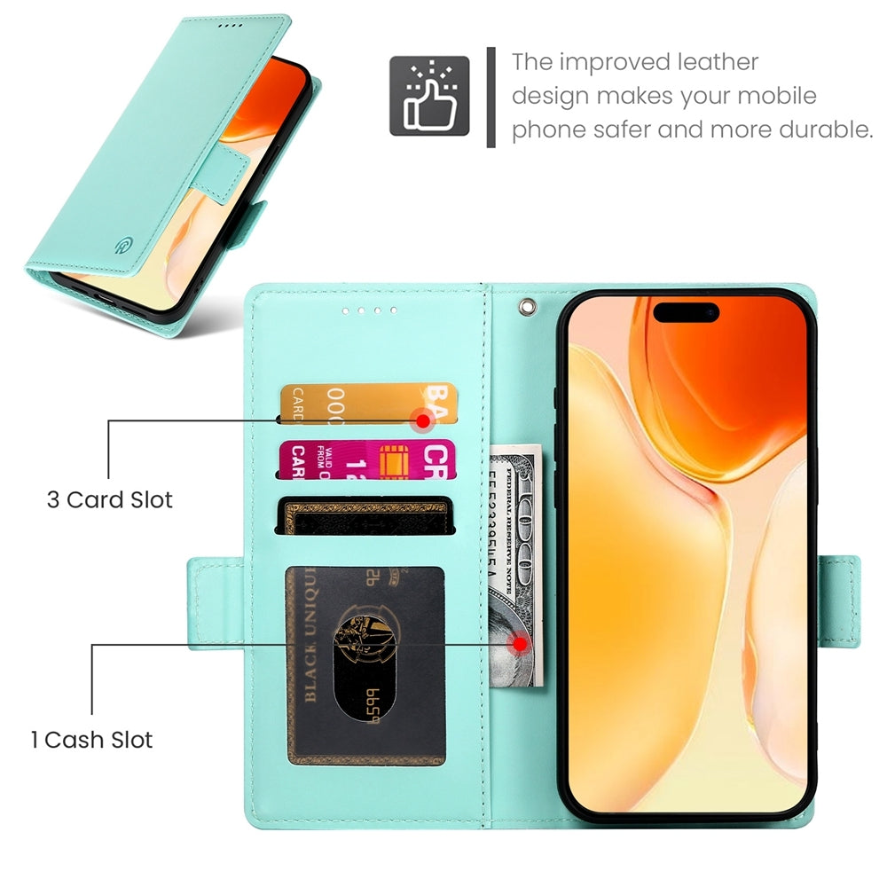 iPhone 16 Plus Wallet Case - Luxury Magnetic PU Leather Flip Cover with Card Slots, Stand & Shockproof Protection