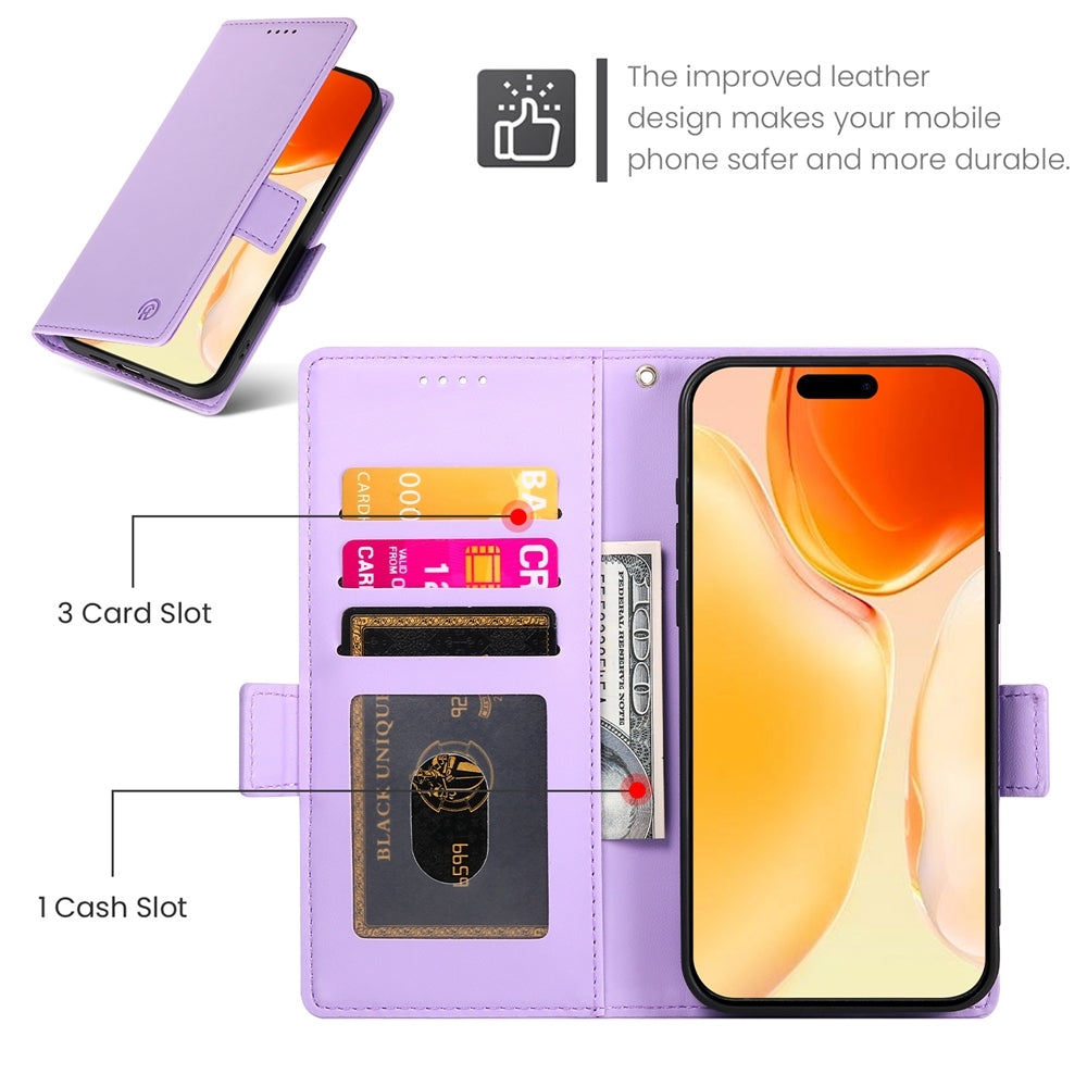 iPhone 16 Plus Wallet Case - Luxury Magnetic PU Leather Flip Cover with Card Slots, Stand & Shockproof Protection