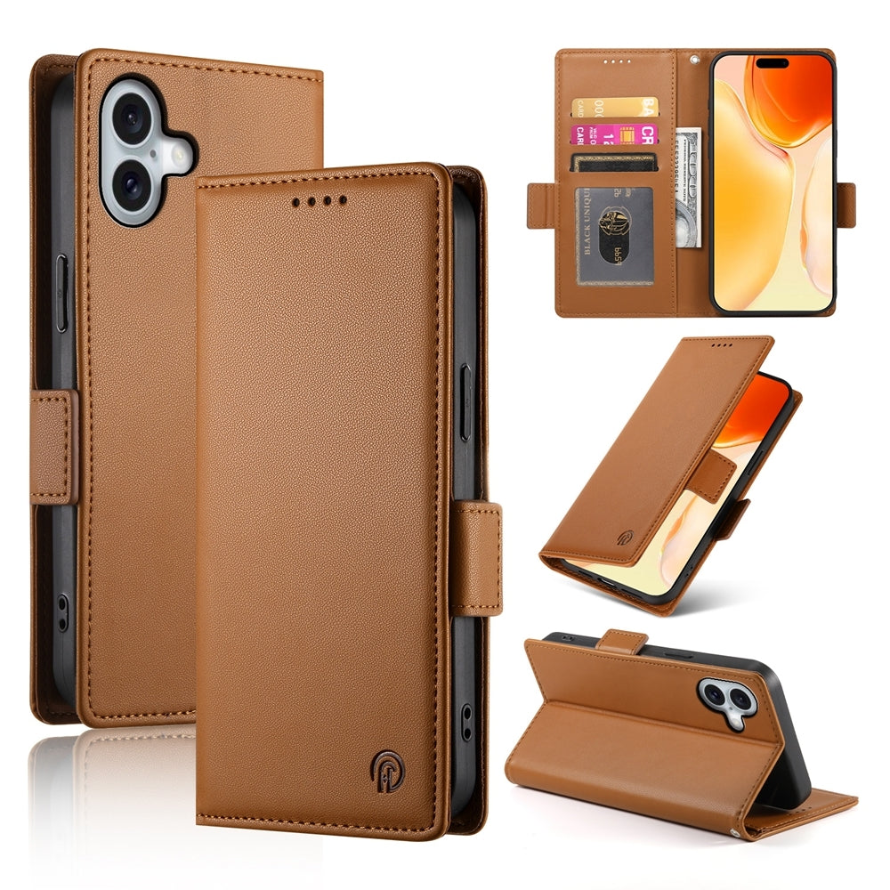 iPhone 16 Plus Wallet Case - Luxury Magnetic PU Leather Flip Cover with Card Slots, Stand & Shockproof Protection