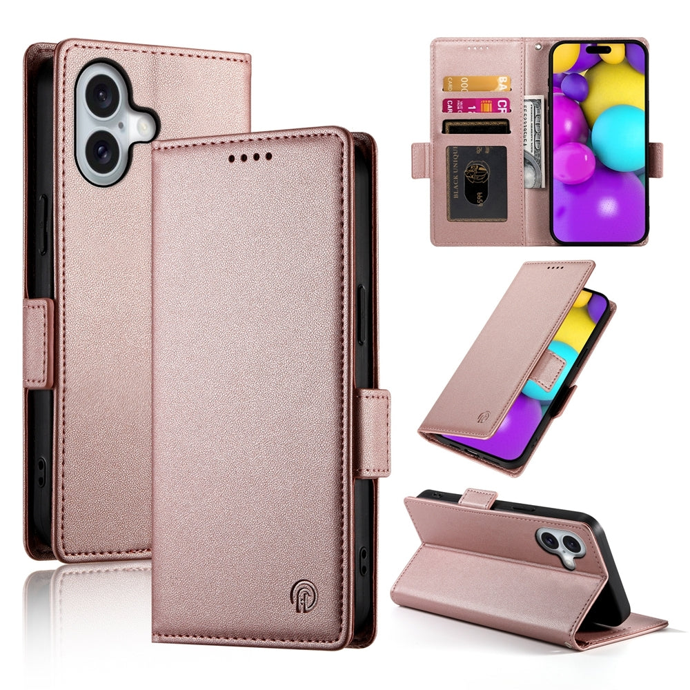 iPhone 16 Wallet Case - Luxury Magnetic PU Leather Flip Cover with Card Slots, Stand & Shockproof Protection