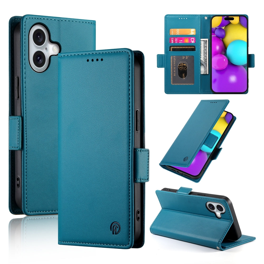 iPhone 16 Wallet Case - Luxury Magnetic PU Leather Flip Cover with Card Slots, Stand & Shockproof Protection