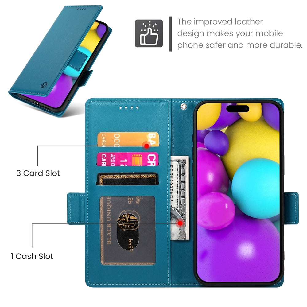 iPhone 16 Wallet Case - Luxury Magnetic PU Leather Flip Cover with Card Slots, Stand & Shockproof Protection