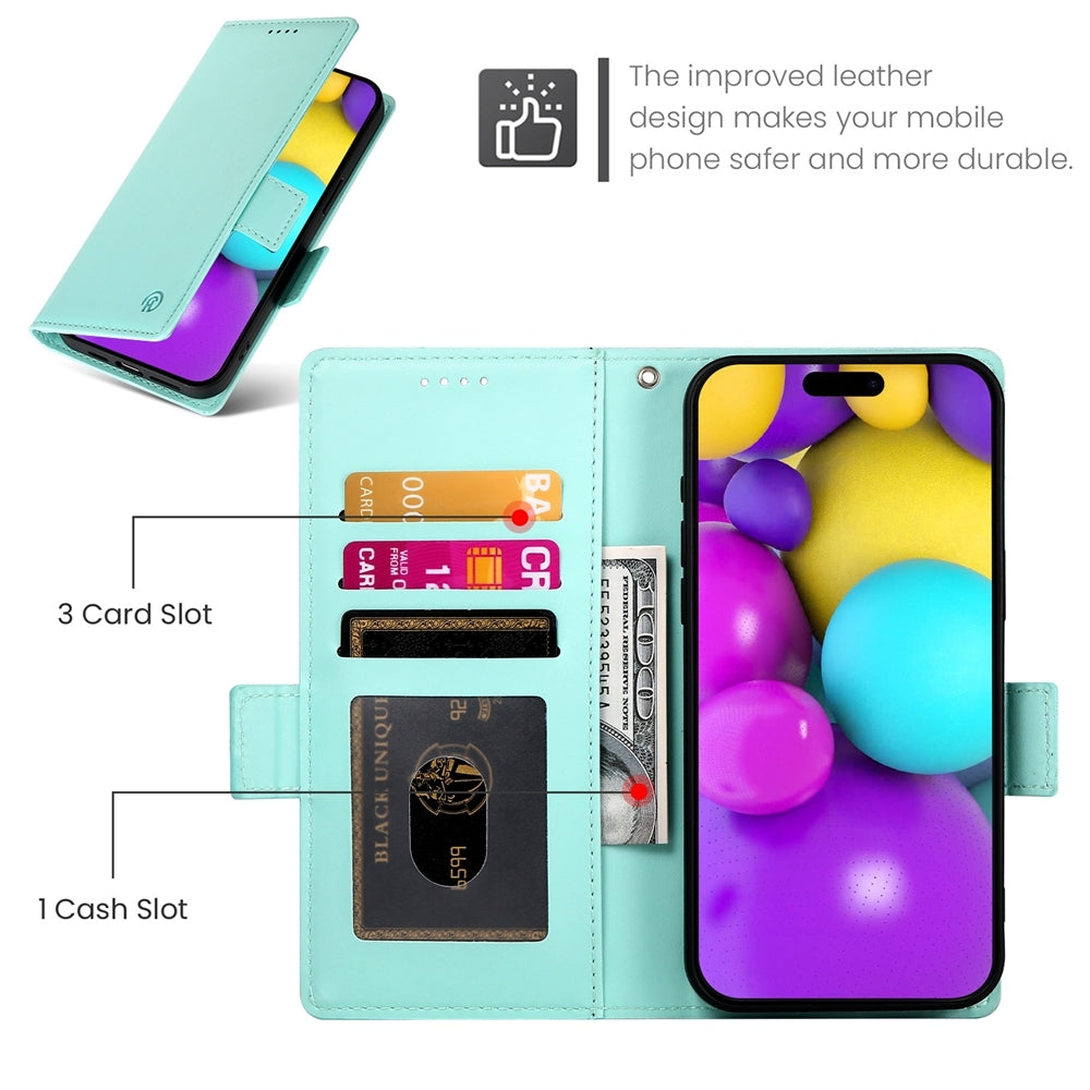 iPhone 16 Wallet Case - Luxury Magnetic PU Leather Flip Cover with Card Slots, Stand & Shockproof Protection