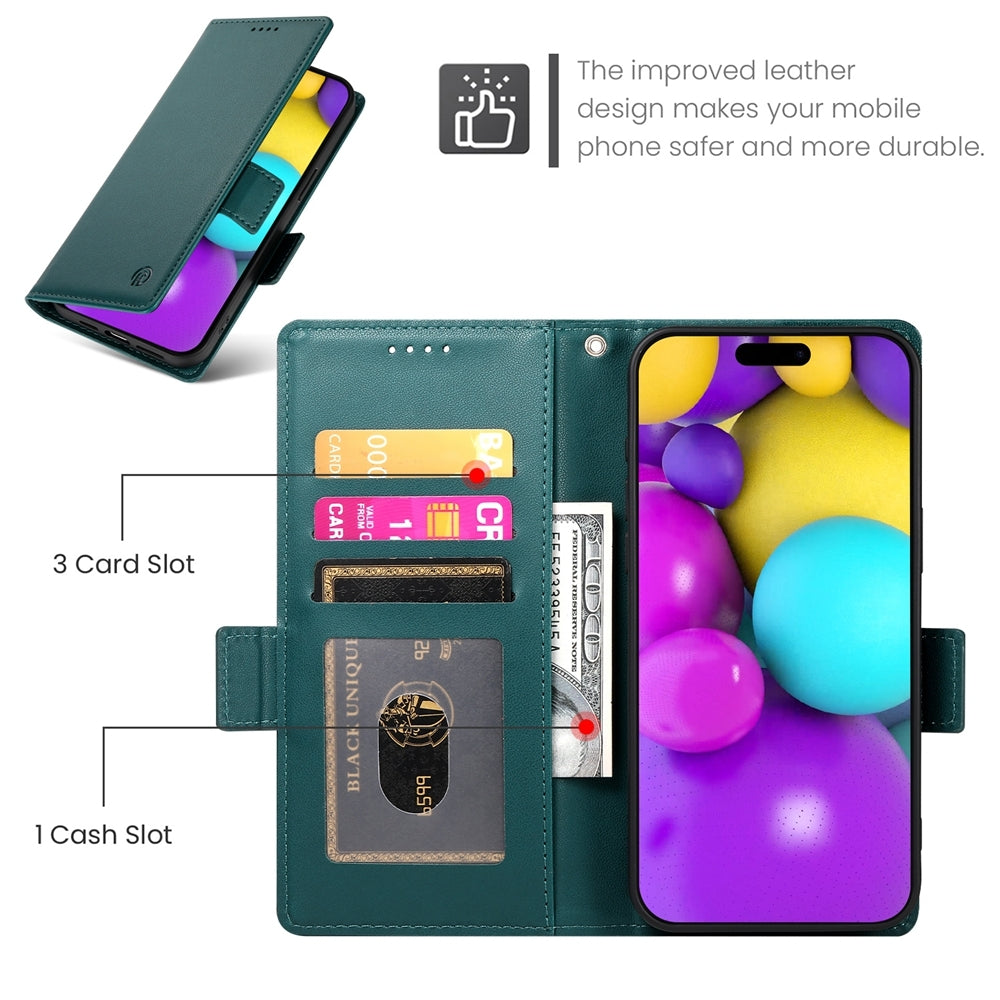 iPhone 16 Wallet Case - Luxury Magnetic PU Leather Flip Cover with Card Slots, Stand & Shockproof Protection