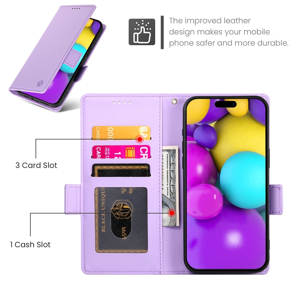 iPhone 16 Wallet Case - Luxury Magnetic PU Leather Flip Cover with Card Slots, Stand & Shockproof Protection