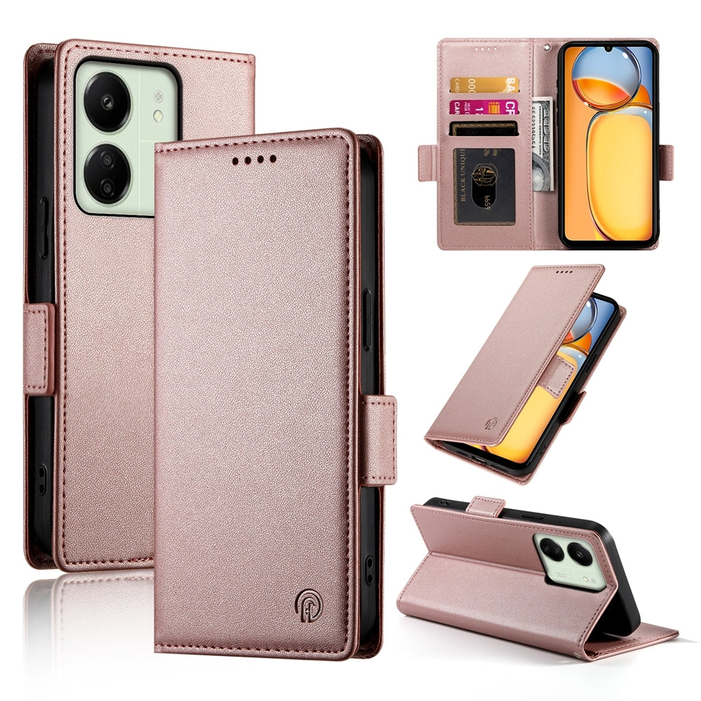 Xiaomi Redmi 13C 4G Wallet Case - Luxury Magnetic PU Leather Flip Cover with Card Slots, Stand & Shockproof Protection
