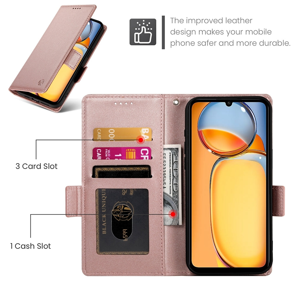 Xiaomi Redmi 13C 4G Wallet Case - Luxury Magnetic PU Leather Flip Cover with Card Slots, Stand & Shockproof Protection