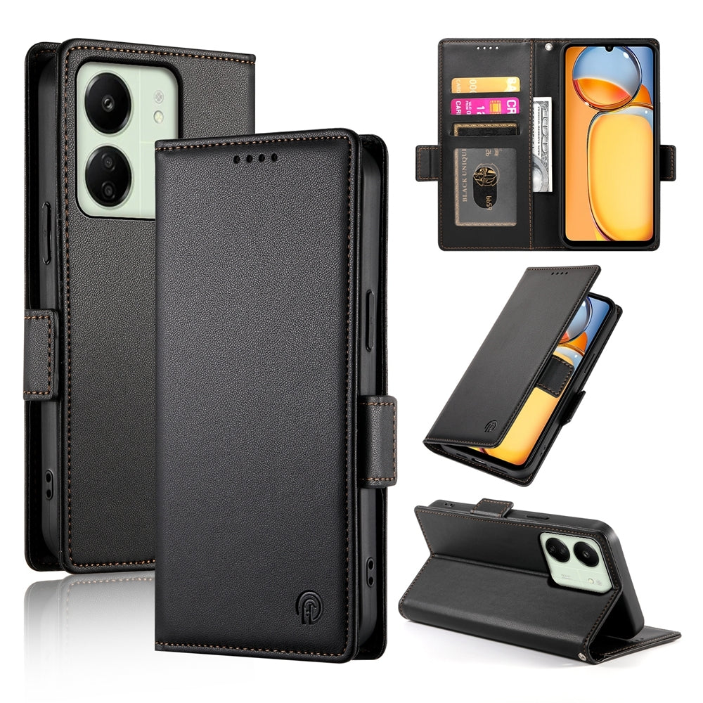Xiaomi Redmi 13C 4G Wallet Case - Luxury Magnetic PU Leather Flip Cover with Card Slots, Stand & Shockproof Protection