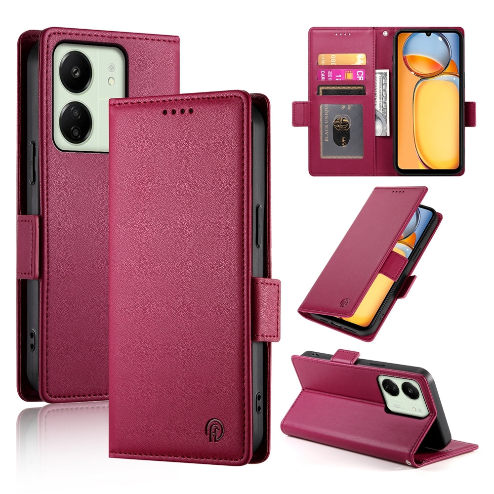 Xiaomi Redmi 13C 4G Wallet Case - Luxury Magnetic PU Leather Flip Cover with Card Slots, Stand & Shockproof Protection