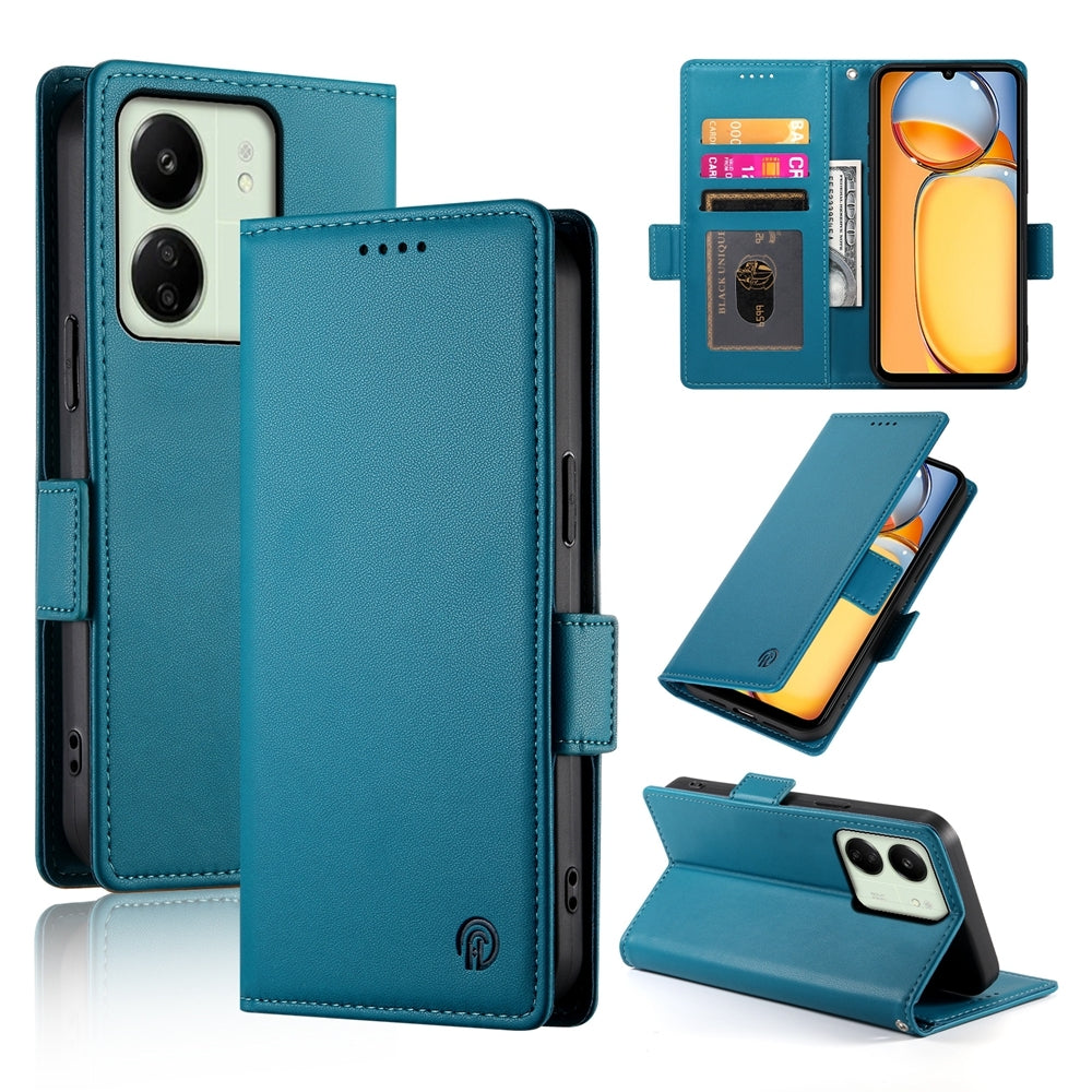 Xiaomi Redmi 13C 4G Wallet Case - Luxury Magnetic PU Leather Flip Cover with Card Slots, Stand & Shockproof Protection