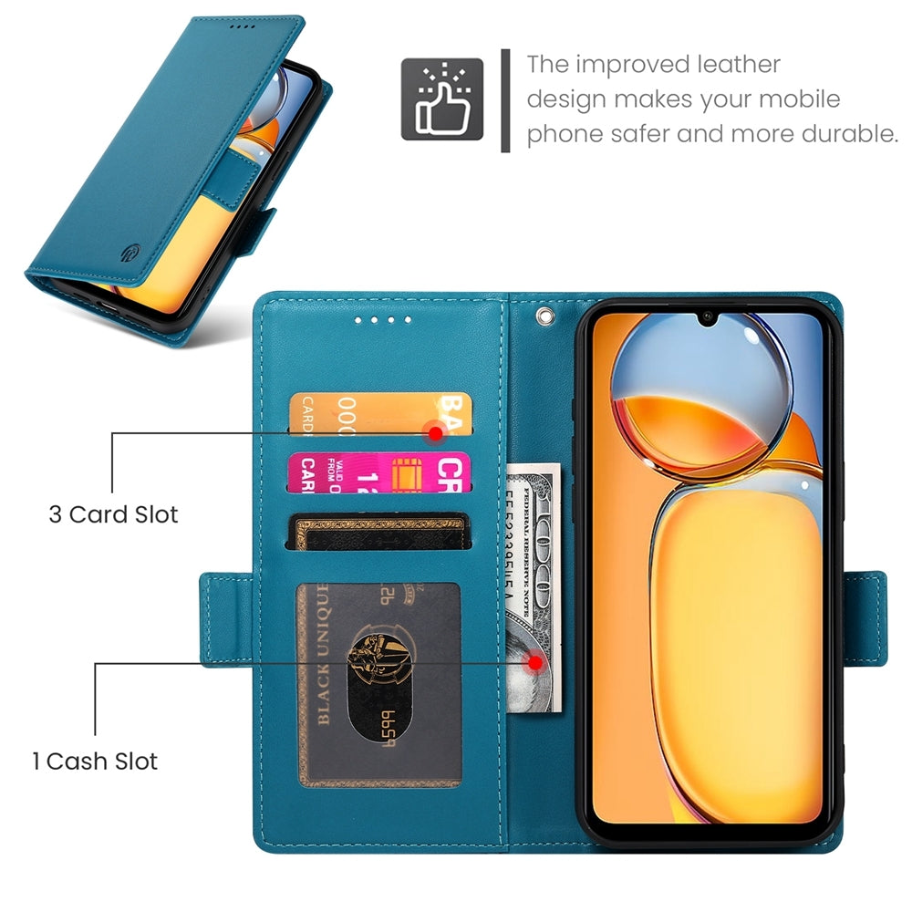 Xiaomi Redmi 13C 4G Wallet Case - Luxury Magnetic PU Leather Flip Cover with Card Slots, Stand & Shockproof Protection