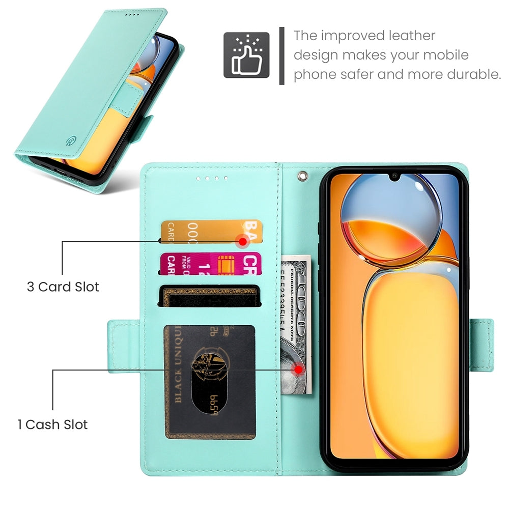 Xiaomi Redmi 13C 4G Wallet Case - Luxury Magnetic PU Leather Flip Cover with Card Slots, Stand & Shockproof Protection