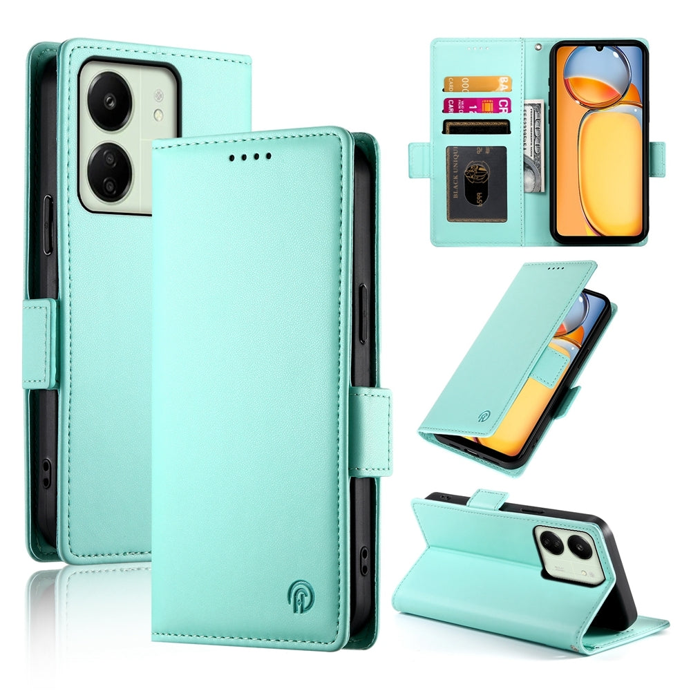 Xiaomi Redmi 13R Wallet Case - Luxury Magnetic PU Leather Flip Cover with Card Slots, Stand & Shockproof Protection
