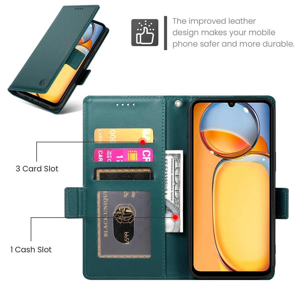 Xiaomi Redmi 13C 4G Wallet Case - Luxury Magnetic PU Leather Flip Cover with Card Slots, Stand & Shockproof Protection