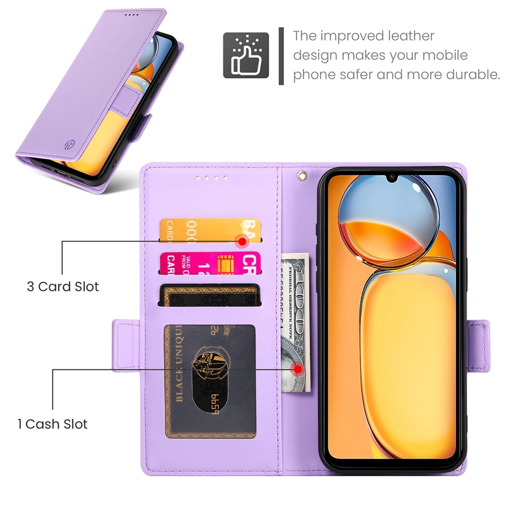 Xiaomi Redmi 13R Wallet Case - Luxury Magnetic PU Leather Flip Cover with Card Slots, Stand & Shockproof Protection