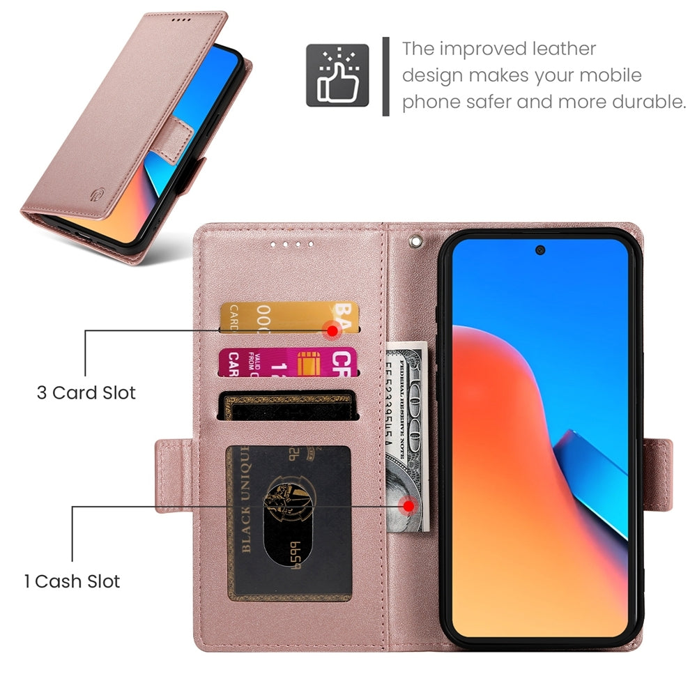 Xiaomi Redmi 12 4G/5G Wallet Case - Luxury Magnetic PU Leather Flip Cover with Card Slots, Stand & Shockproof Protection
