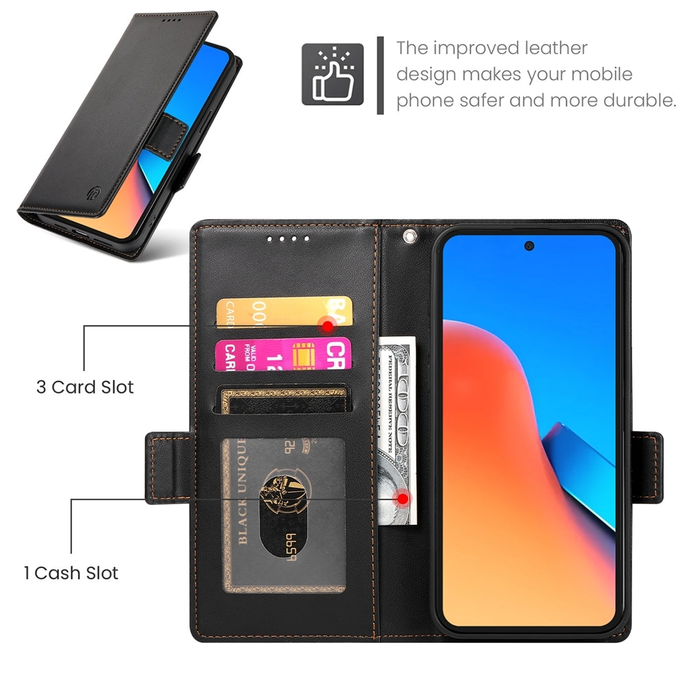 Xiaomi Redmi 12 4G/5G Wallet Case - Luxury Magnetic PU Leather Flip Cover with Card Slots, Stand & Shockproof Protection