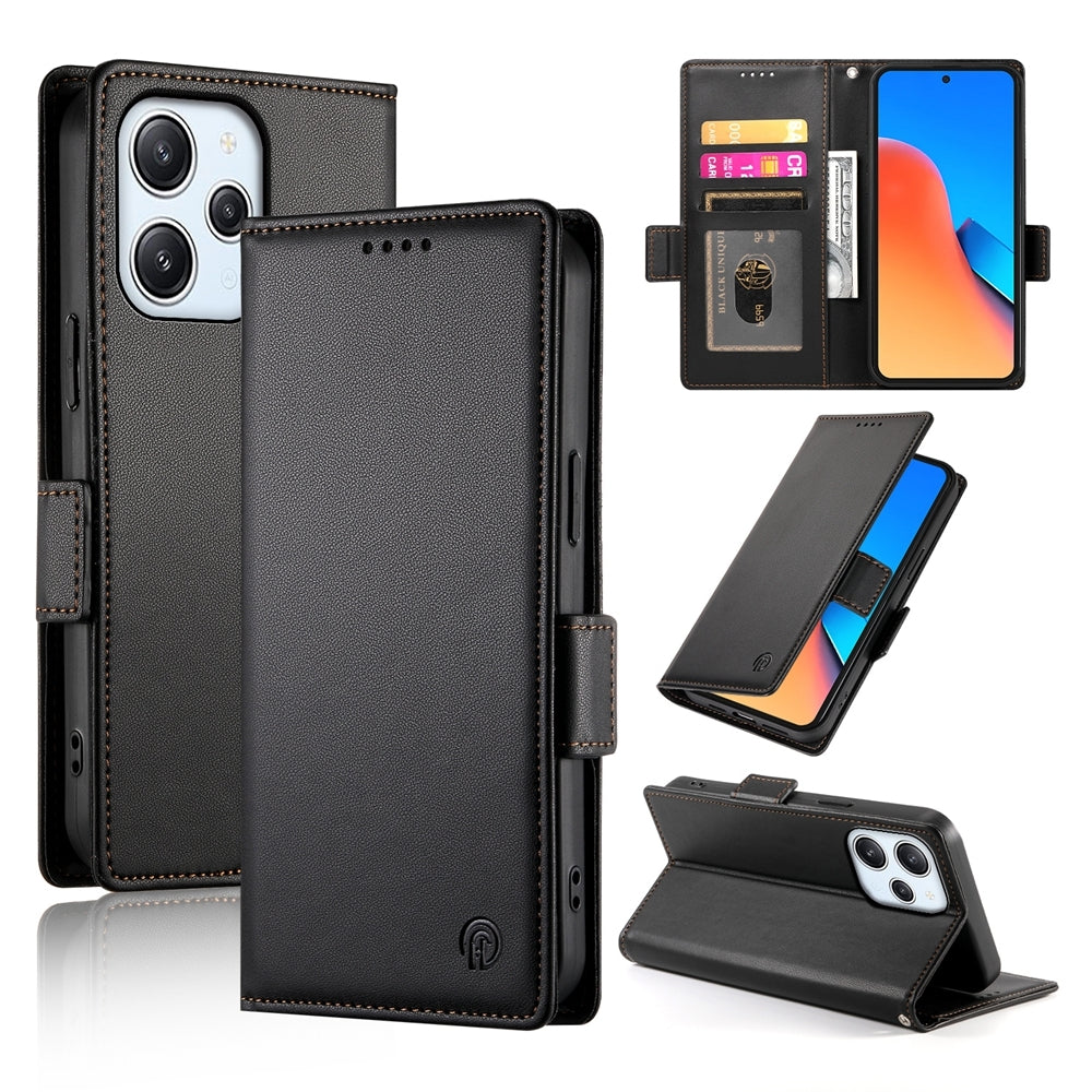 Xiaomi Redmi 12 4G/5G Wallet Case - Luxury Magnetic PU Leather Flip Cover with Card Slots, Stand & Shockproof Protection