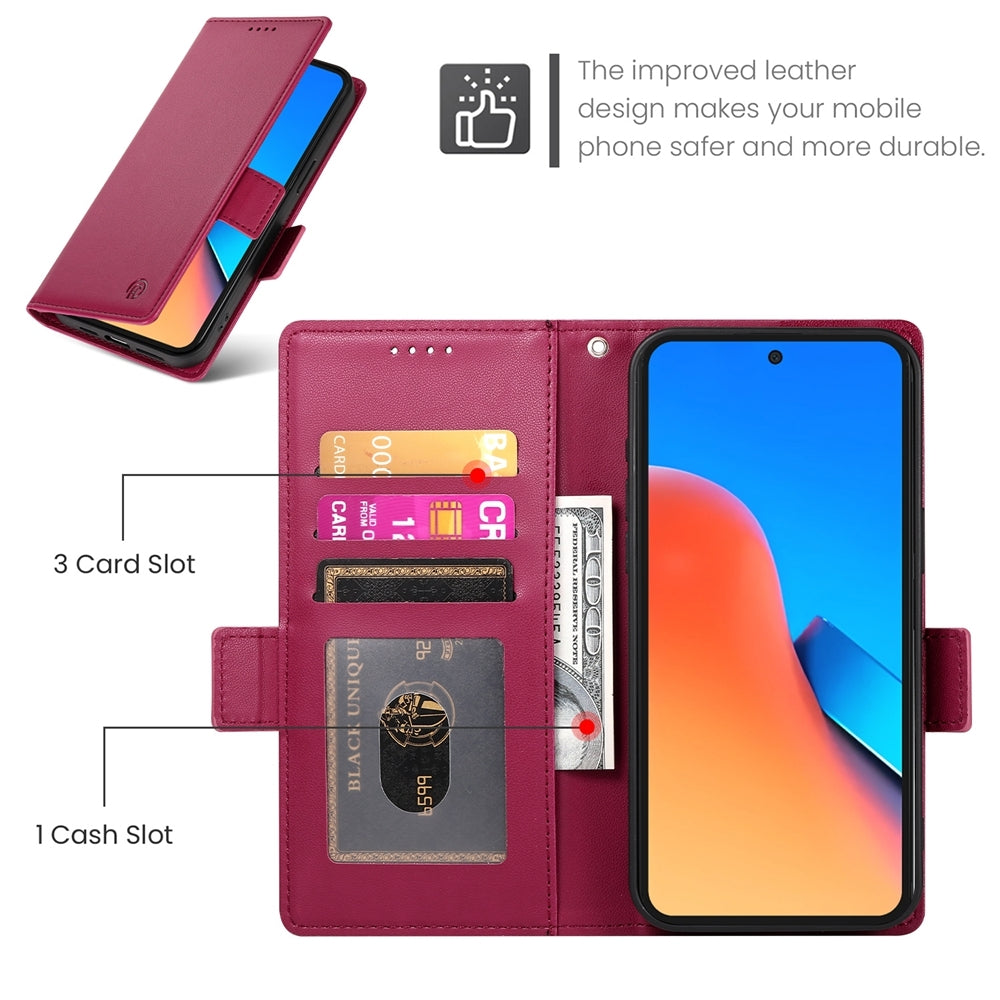 Xiaomi Redmi 12 4G/5G Wallet Case - Luxury Magnetic PU Leather Flip Cover with Card Slots, Stand & Shockproof Protection