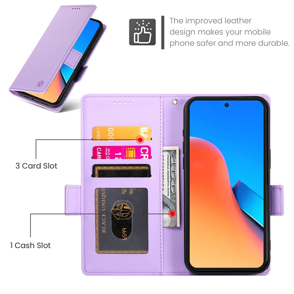 Xiaomi Redmi 12 4G/5G Wallet Case - Luxury Magnetic PU Leather Flip Cover with Card Slots, Stand & Shockproof Protection
