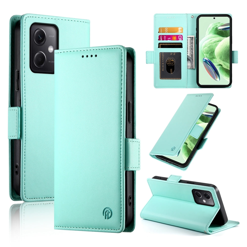 Xiaomi Redmi Note 12 Global India Wallet Case - Luxury Magnetic PU Leather Flip Cover with Card Slots, Stand & Shockproof Protection