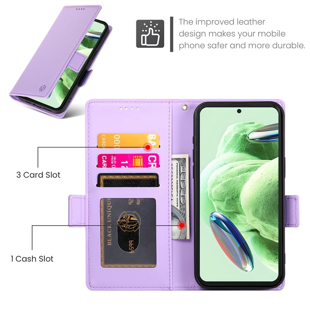 Xiaomi Redmi Note 12 Global India Wallet Case - Luxury Magnetic PU Leather Flip Cover with Card Slots, Stand & Shockproof Protection