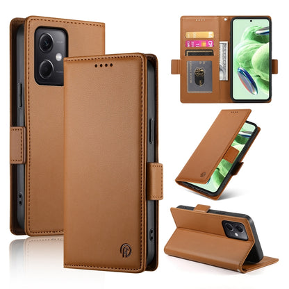 Xiaomi Redmi Note 12 Global India Wallet Case - Luxury Magnetic PU Leather Flip Cover with Card Slots, Stand & Shockproof Protection