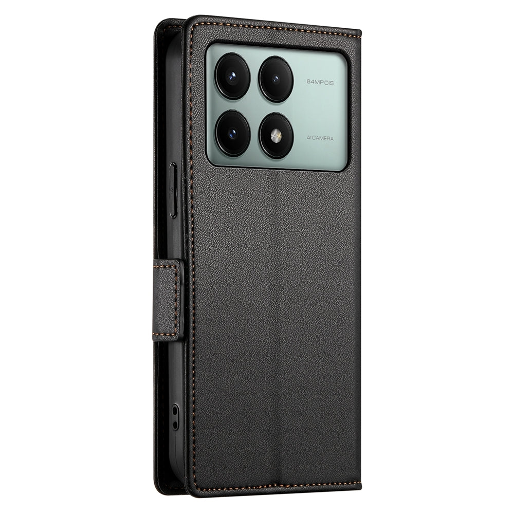 Xiaomi Poco X6 Pro 5G Global Wallet Case - Luxury Magnetic PU Leather Flip Cover with Card Slots, Stand & Shockproof Protection