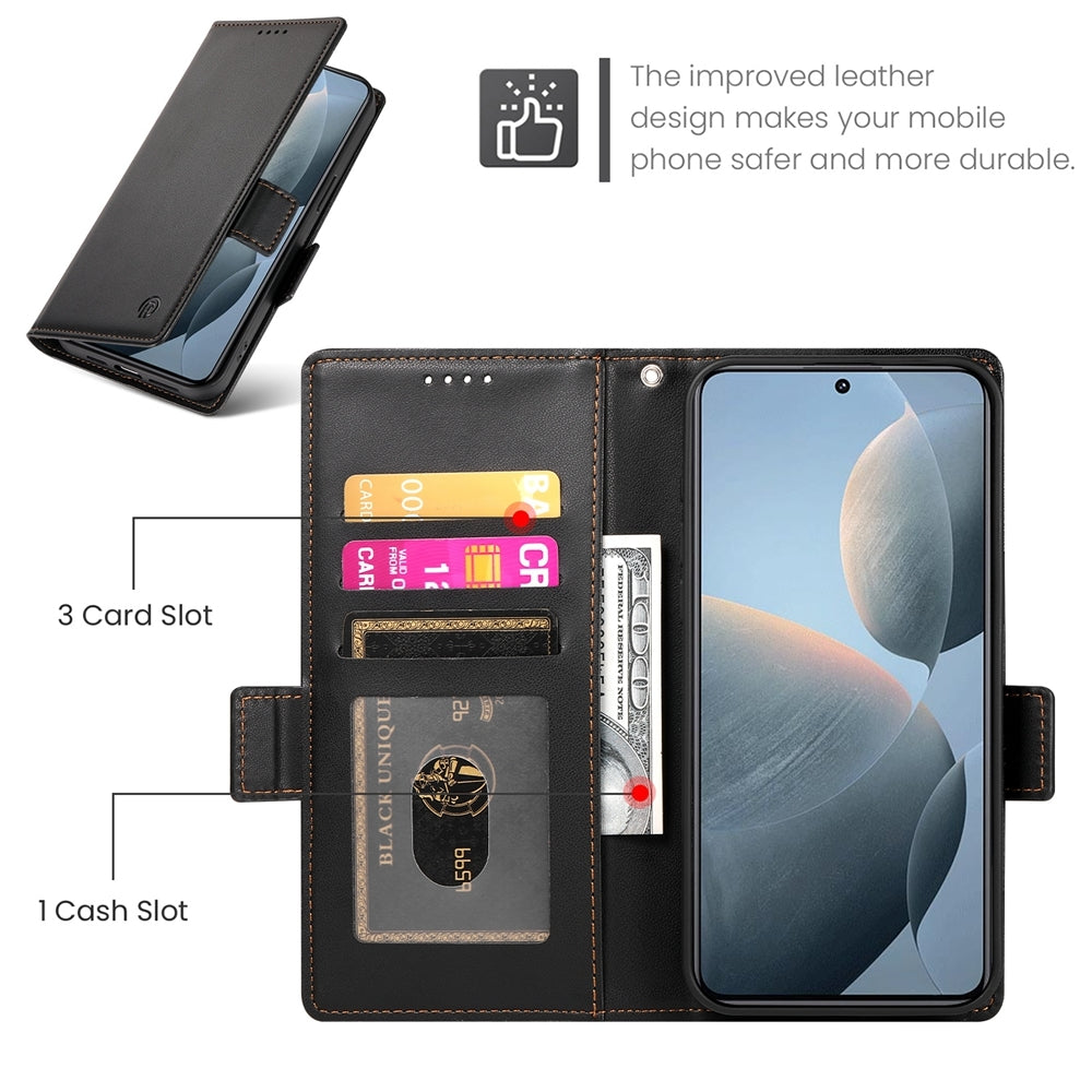Xiaomi Poco X6 Pro 5G Global Wallet Case - Luxury Magnetic PU Leather Flip Cover with Card Slots, Stand & Shockproof Protection