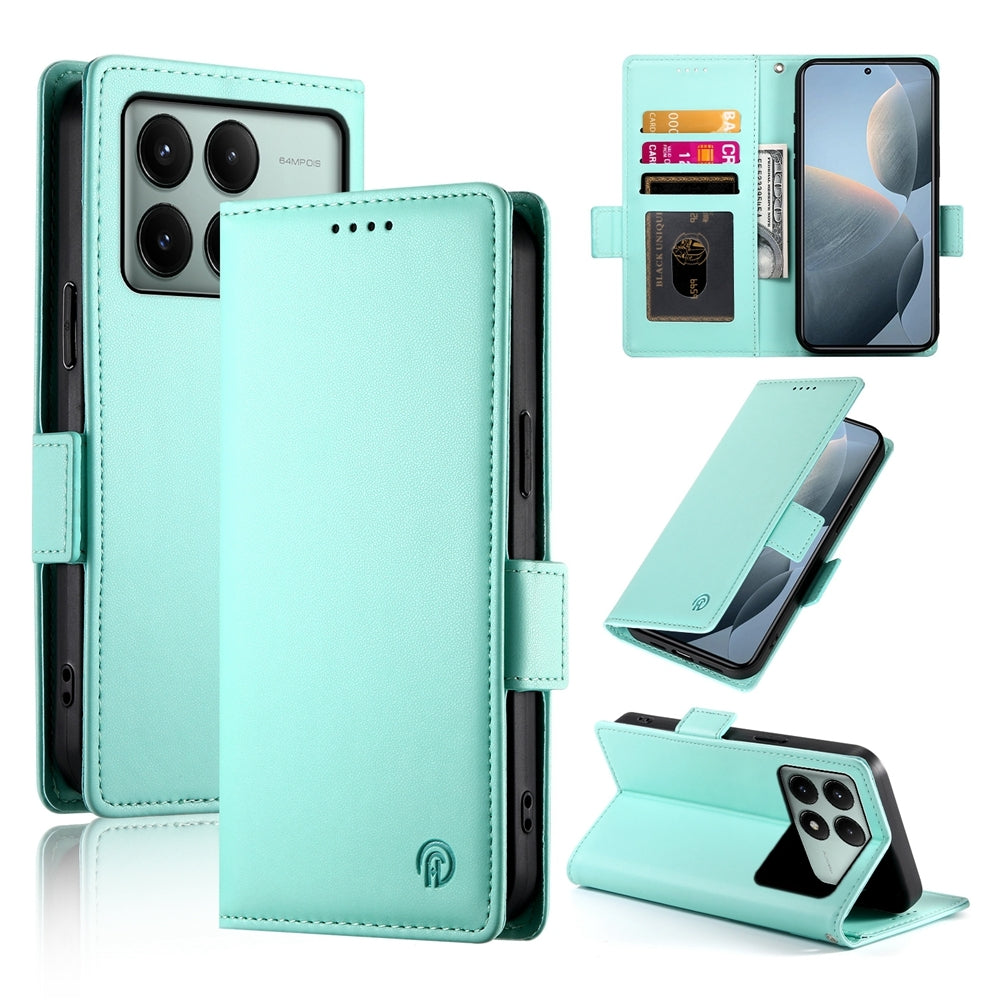Xiaomi Poco X6 Pro 5G Global Wallet Case - Luxury Magnetic PU Leather Flip Cover with Card Slots, Stand & Shockproof Protection