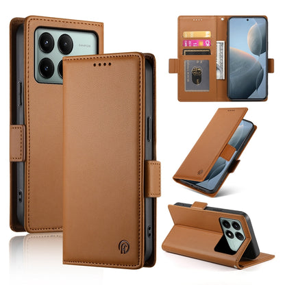 Xiaomi Poco X6 Pro 5G Global Wallet Case - Luxury Magnetic PU Leather Flip Cover with Card Slots, Stand & Shockproof Protection