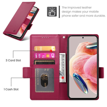 Xiaomi Redmi Note 12 4G Global Wallet Case - Luxury Magnetic PU Leather Flip Cover with Card Slots, Stand & Shockproof Protection
