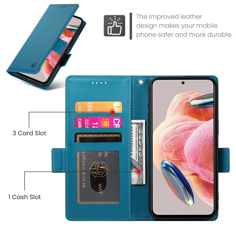 Xiaomi Redmi Note 12 4G Global Wallet Case - Luxury Magnetic PU Leather Flip Cover with Card Slots, Stand & Shockproof Protection
